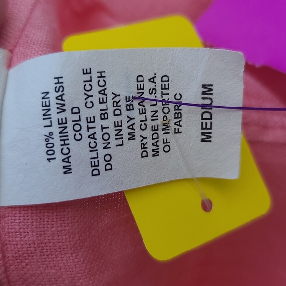 Pink linen button shacket shirt jacket collar medium - Picture 9 of 9